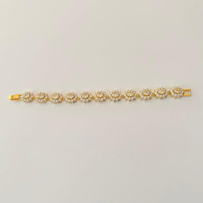 Floral Gold Plated A.D Bracelet