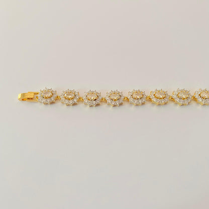 Floral Gold Plated A.D Bracelet