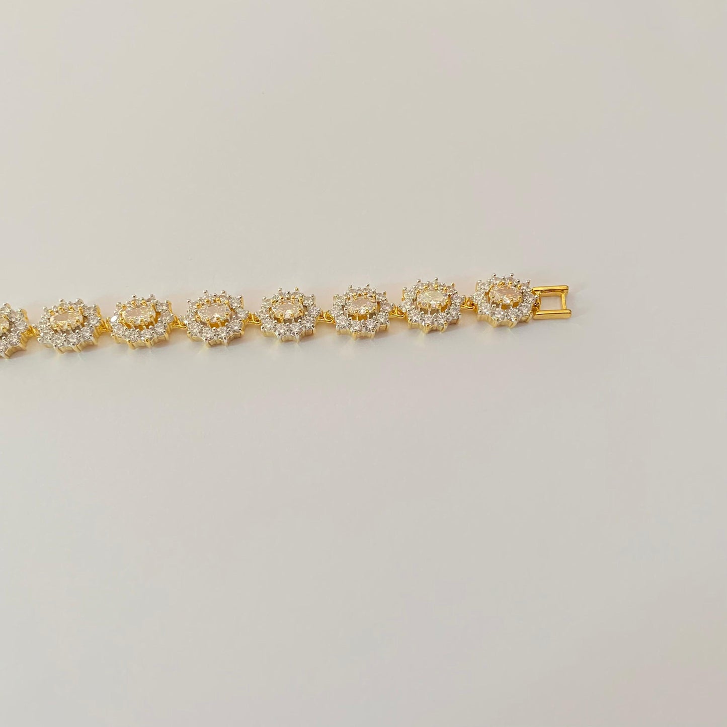 Floral Gold Plated A.D Bracelet