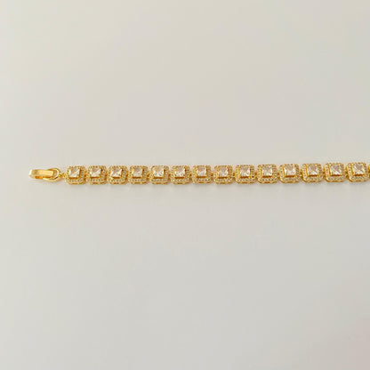 Square A.D Gold Plated Bracelet