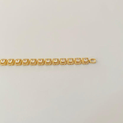 Square A.D Gold Plated Bracelet