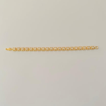 Square A.D Gold Plated Bracelet
