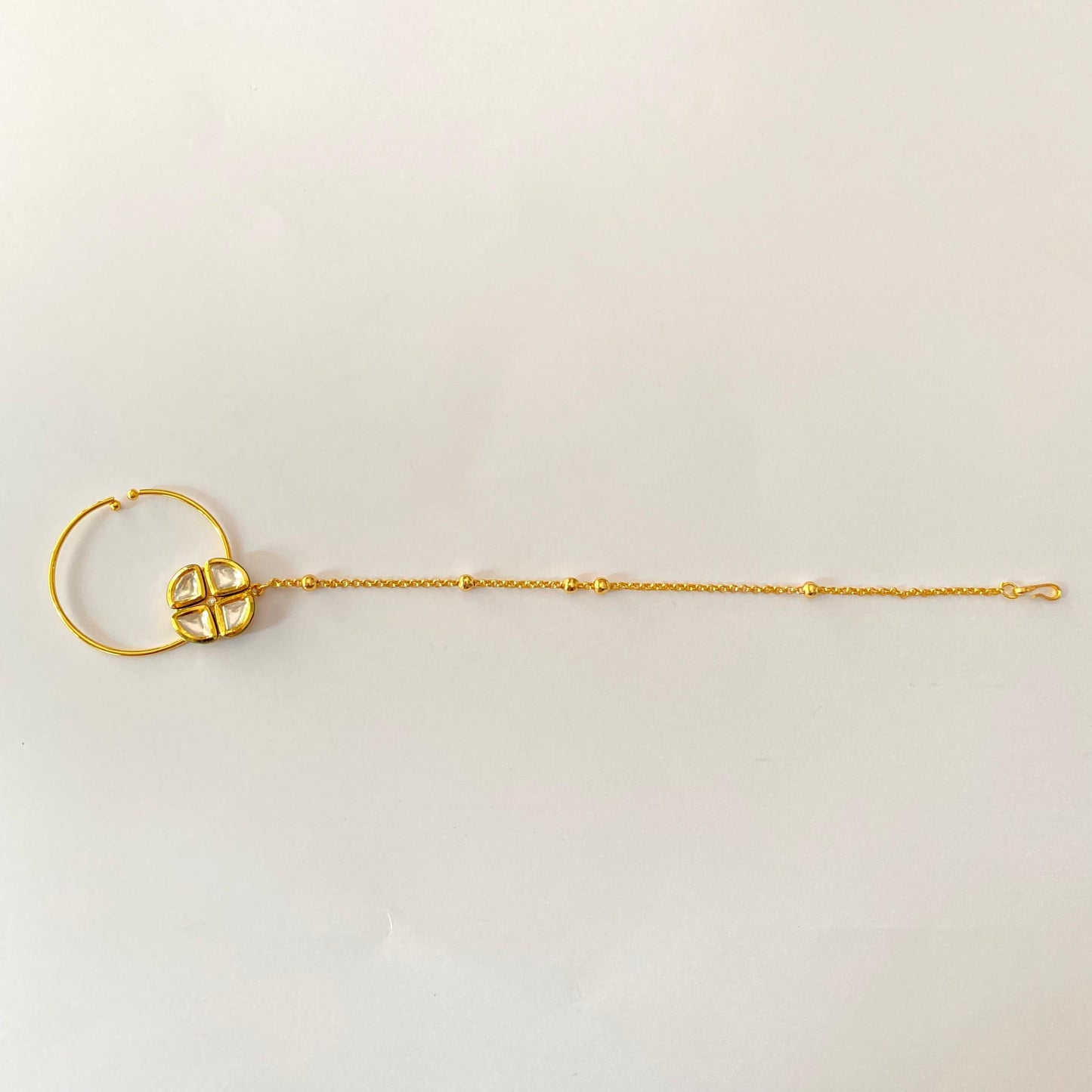 Kundan with Gold Plated Chain Nath