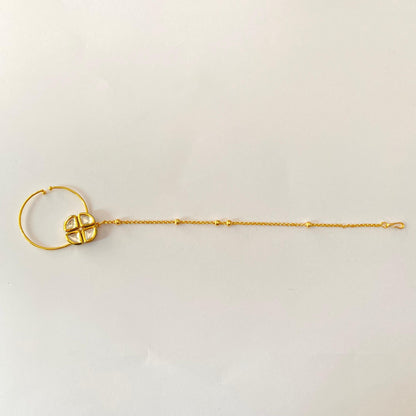 Kundan with Gold Plated Chain Nath