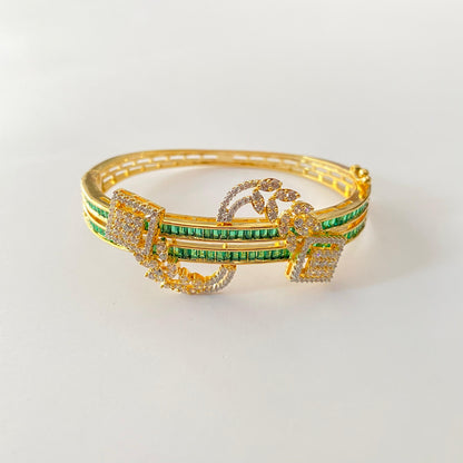 A.D Emerald Gold Plated Openable Bracelet