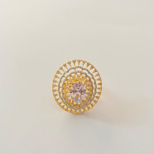 Diamond Gold Plated Cocktail Ring