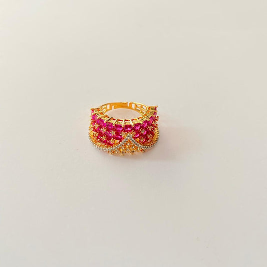 Ruby Gold Plated Diamond Ring