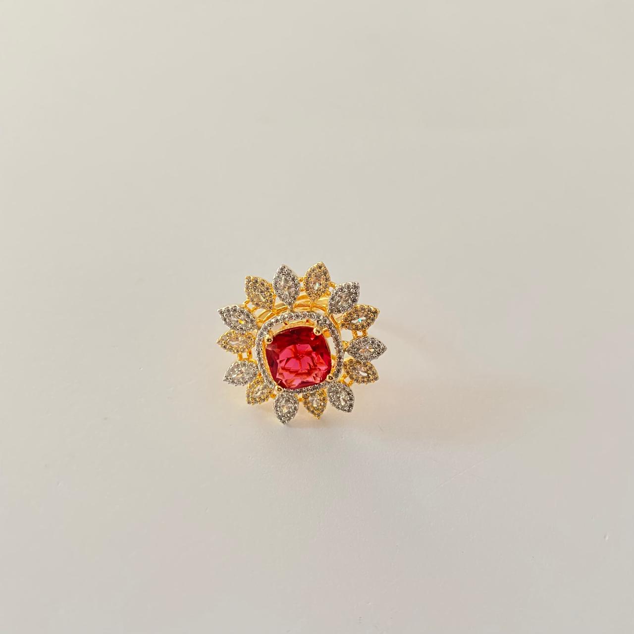 Gold Plated Ruby Ring