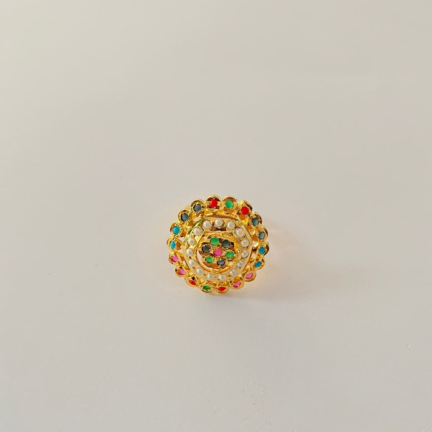 Gold Plated Multi Jadau Ring