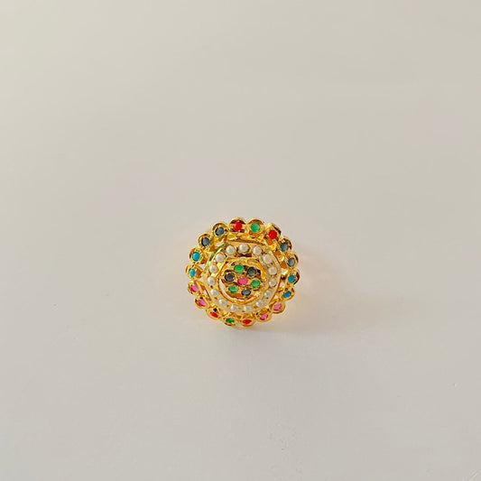 Gold Plated Multi Jadau Ring