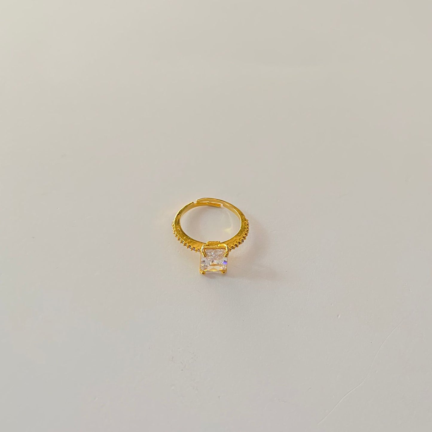 Gold Plated Sleek Diamond Ring