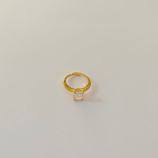 Gold Plated Sleek Diamond Ring