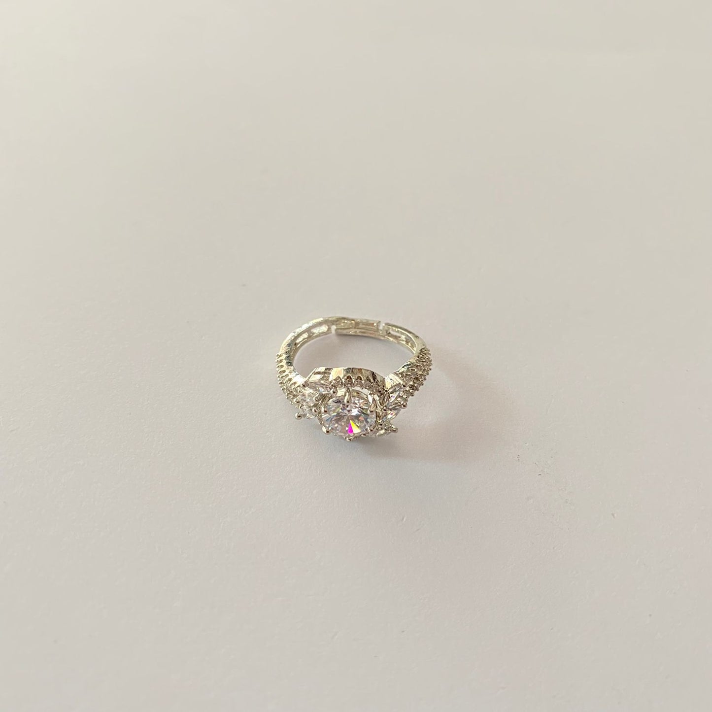 Diamond Silver Plated Sleek Ring
