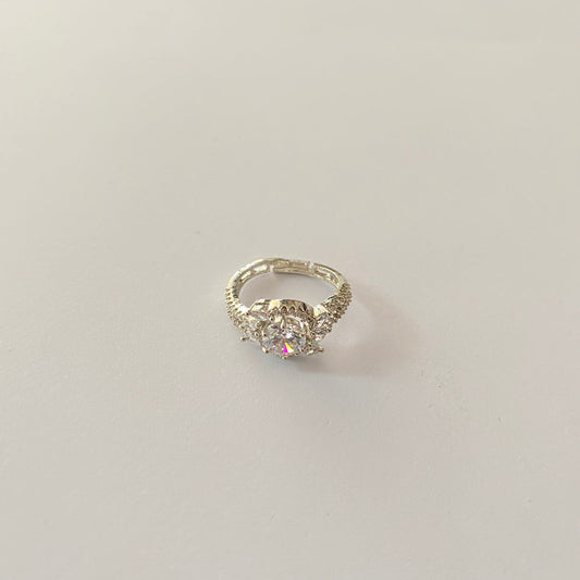 Diamond Silver Plated Sleek Ring