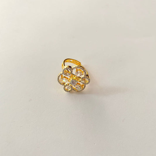 Gold Plated Diamond Small Ring
