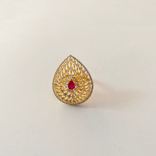 Ruby Gold Plated Ring