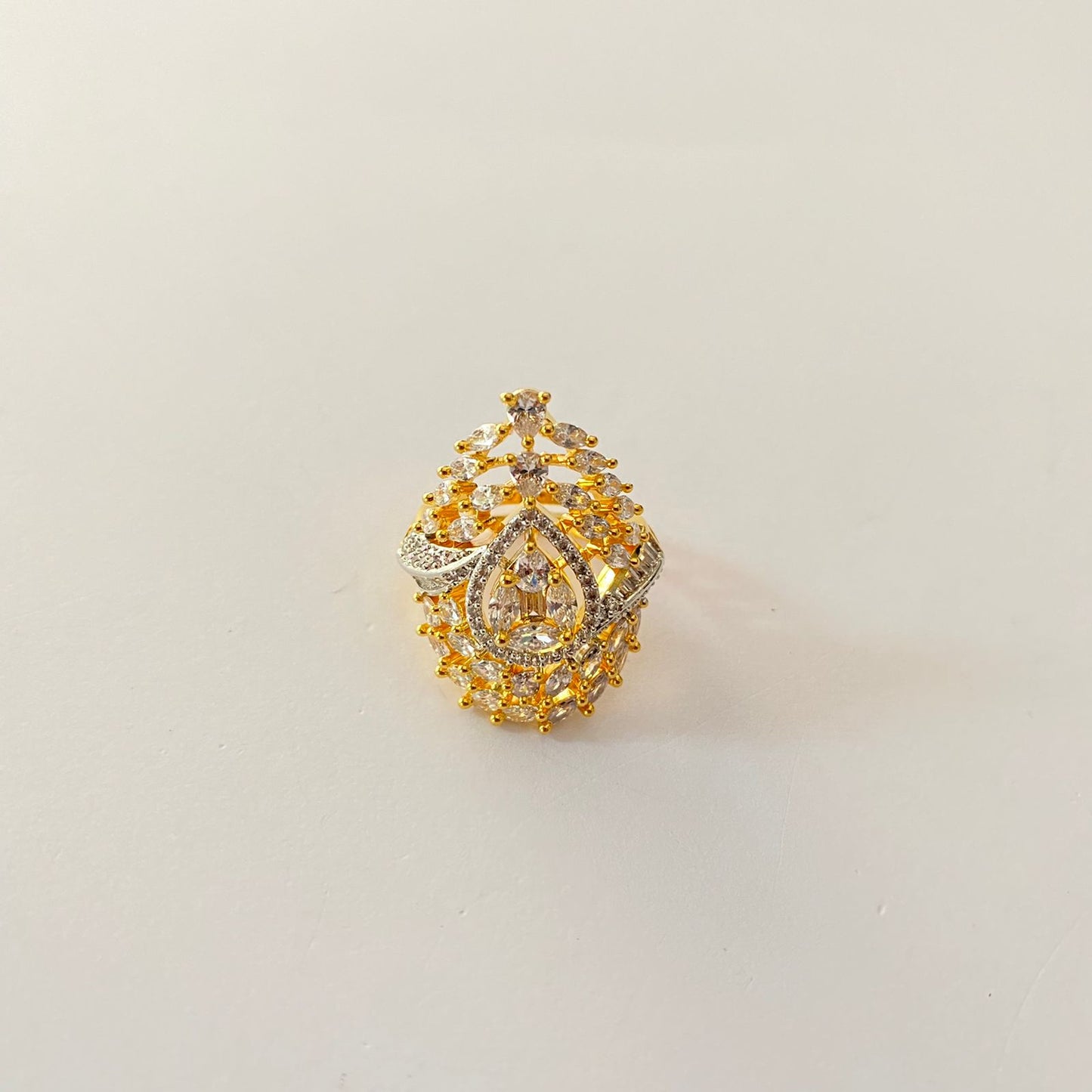 Gold-Plated A.D Cocktail Ring