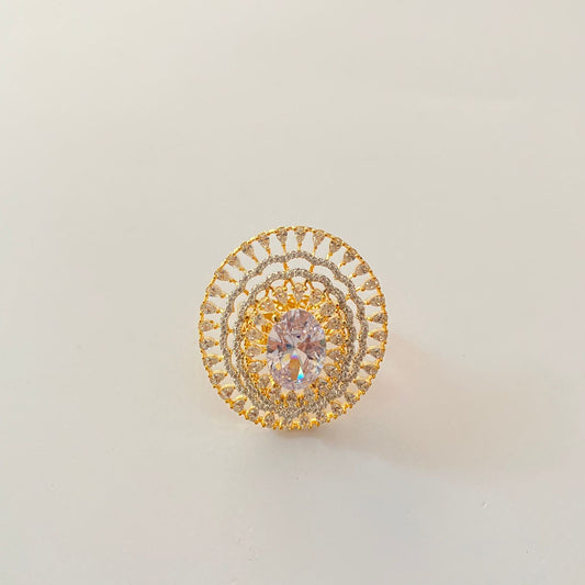 Gold Plated Cocktail A.D Ring