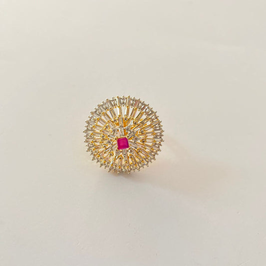 Pink Stone A.D Ring