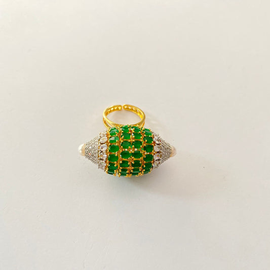 Emerald Gold Plated Ring