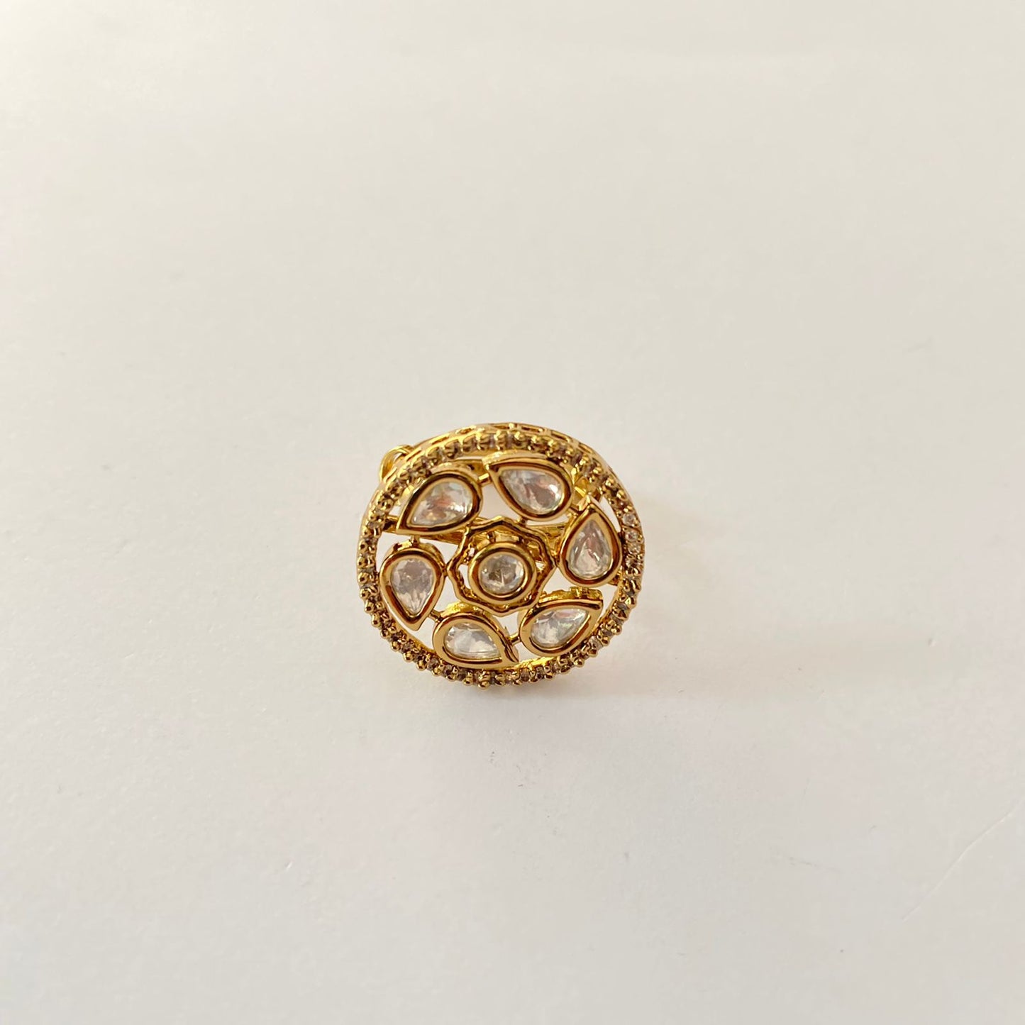 Moissanite Gold Plated Ring