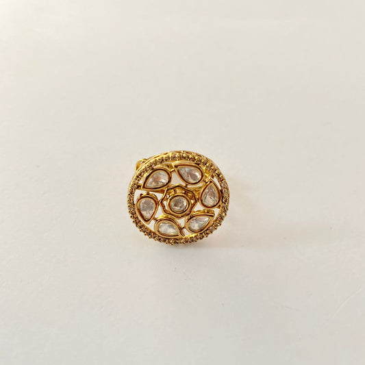 Moissanite Gold Plated Ring