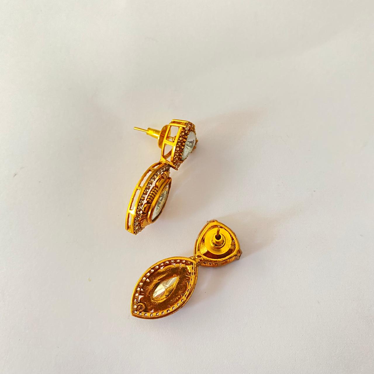 Gold Plated Kundan Earring