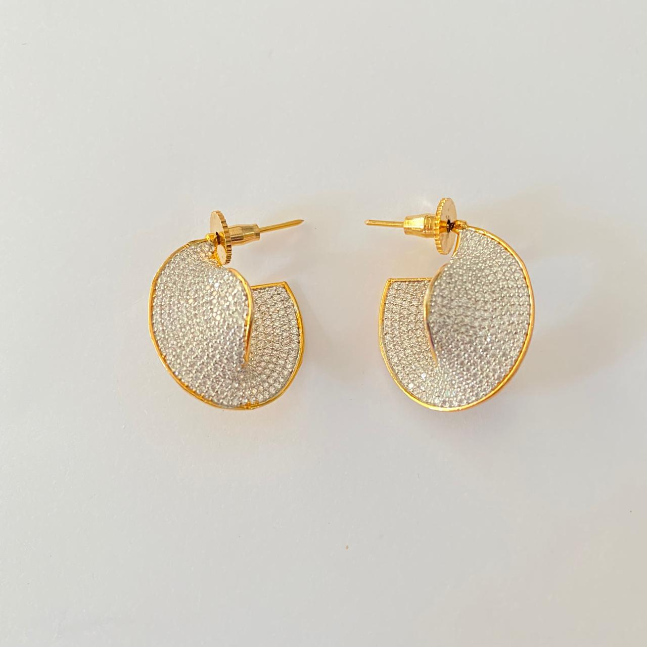 Gold-Plated Western Hoop Stud Earring