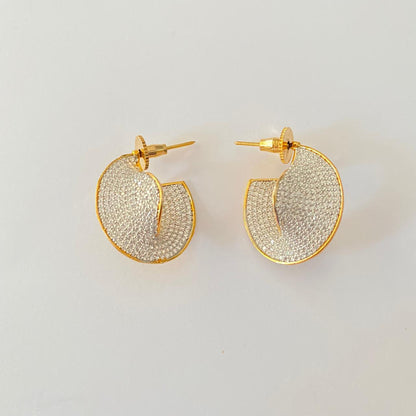 Gold-Plated Western Hoop Stud Earring