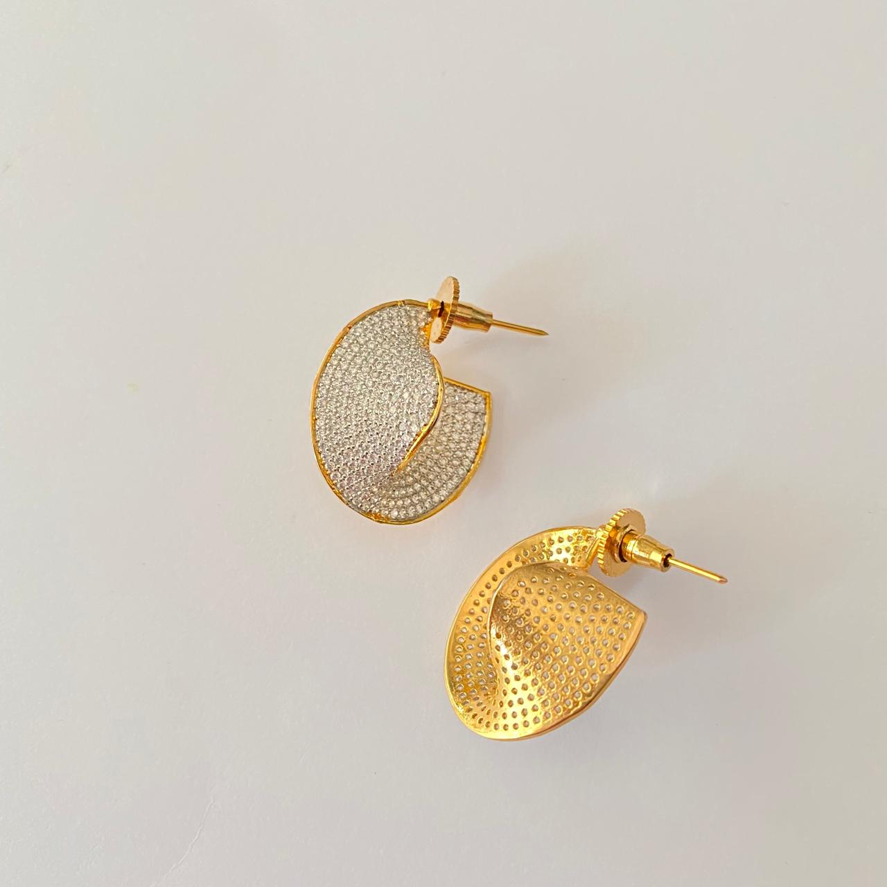 Gold-Plated Western Hoop Stud Earring