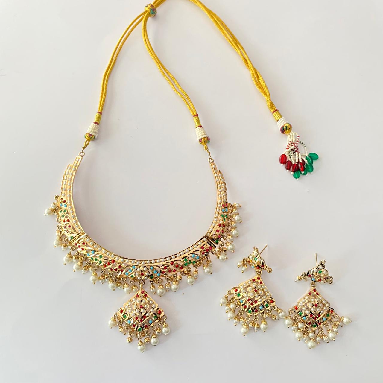 Multi Color Jadau latest Necklace Set