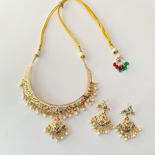 Multi Color Jadau latest Necklace Set