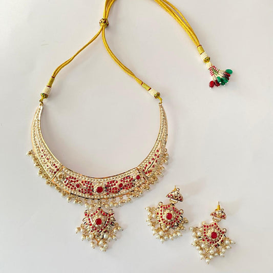 Ruby Jadau latest Necklace Set