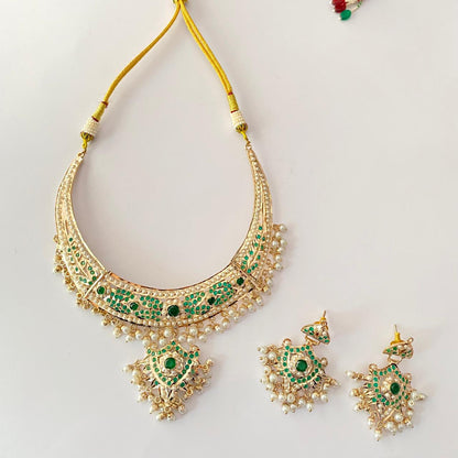 Emerald Jadau latest Necklace Set