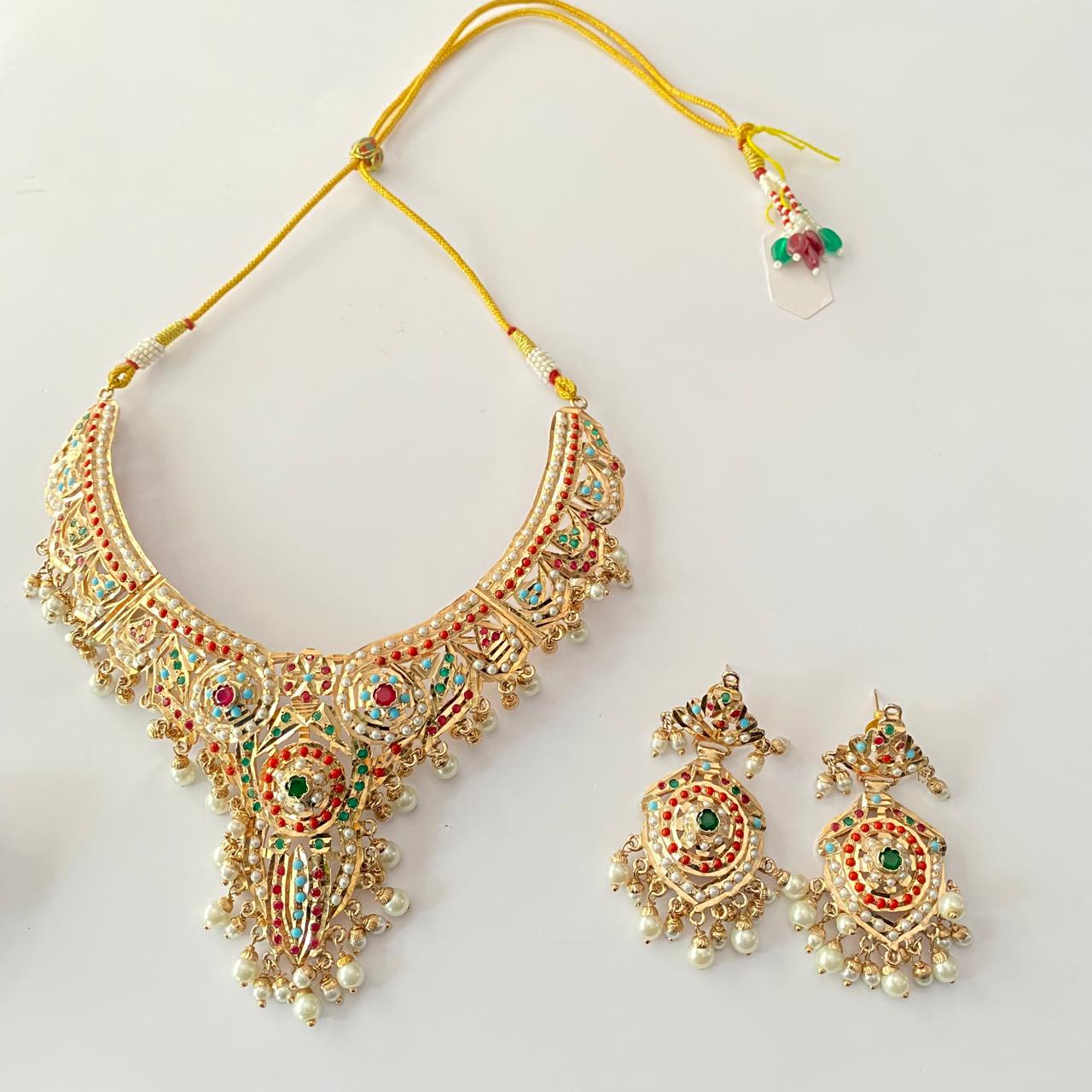 Multi  Jadau latest design Necklace Set