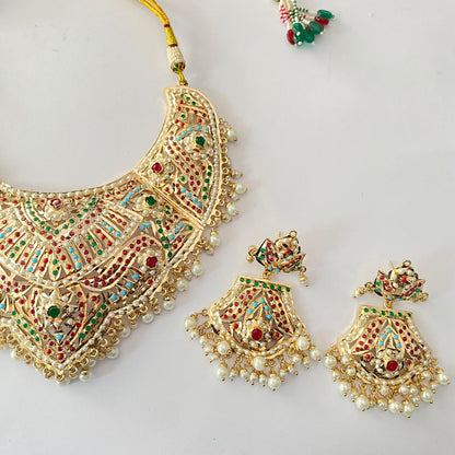 Jadau Multi Color Necklace Set