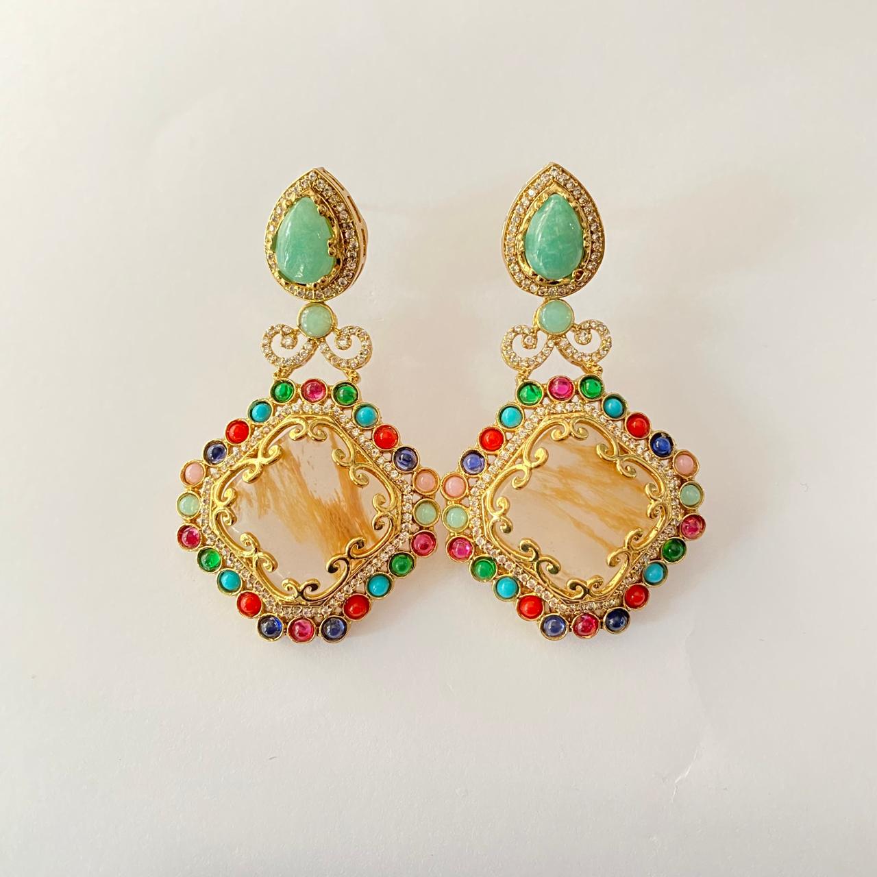 Multi colour latest design with diamond Earring