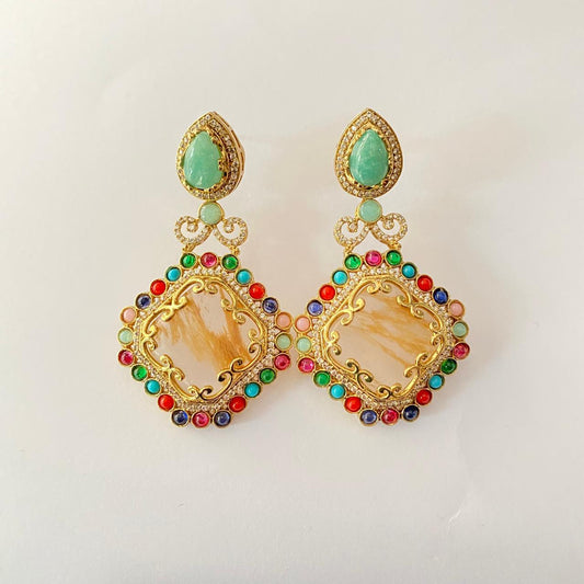 Multi colour latest design with diamond Earring