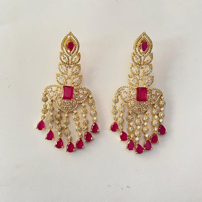 Ruby Gold Plated Earring