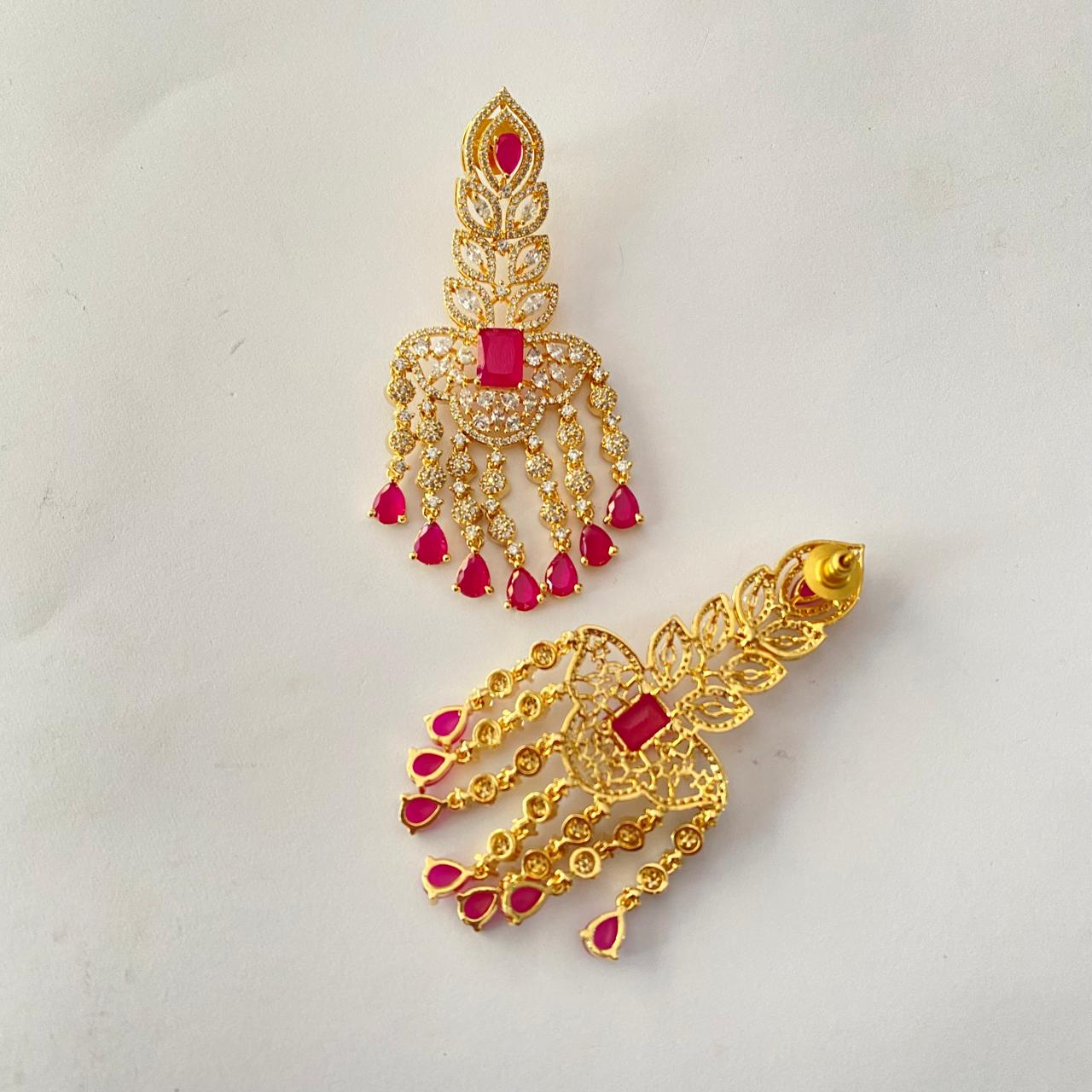 Ruby Gold Plated Earring