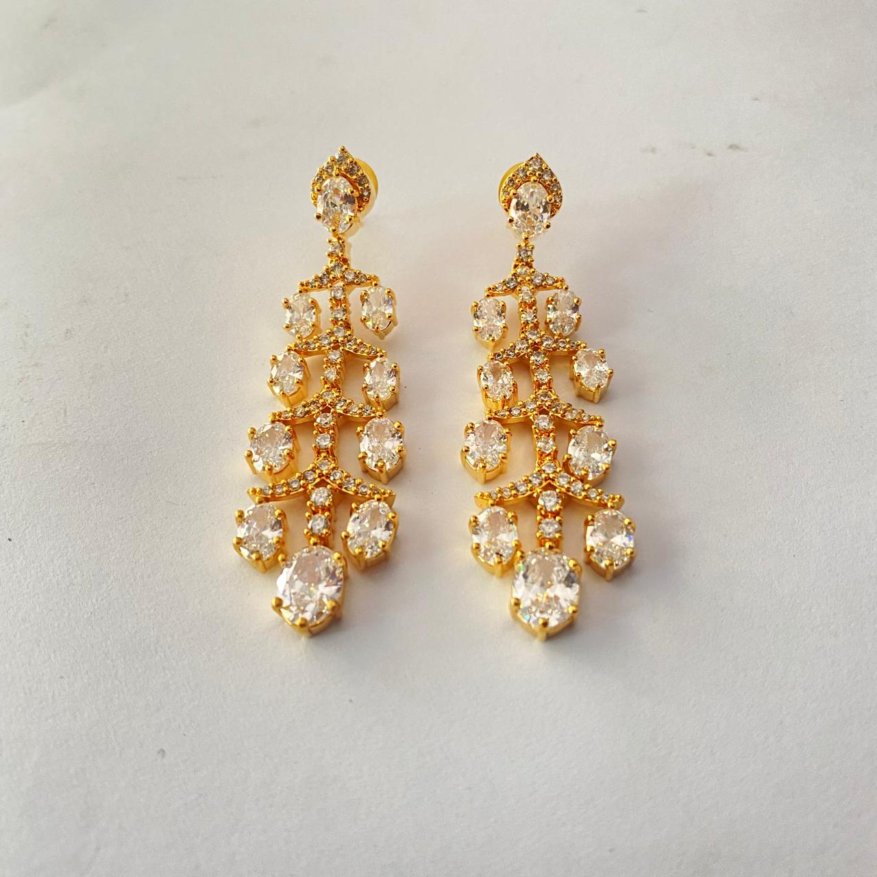 Gold Plated Drop Hanging Earrings