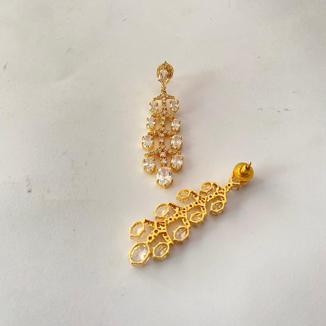 Gold Plated Drop Hanging Earrings