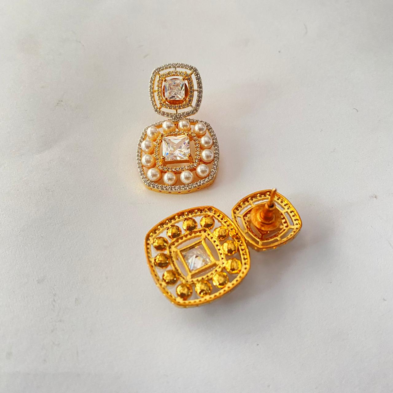 Pearl Gold Plated Earring