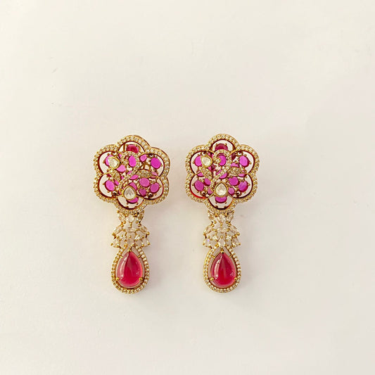 Antique Gold Ruby Earring