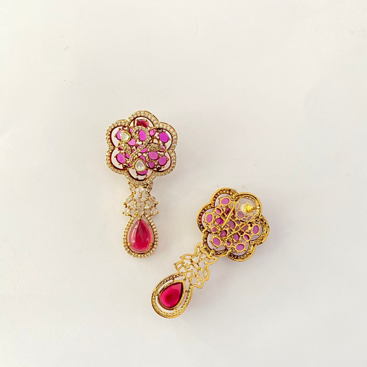 Antique Gold Ruby Earring