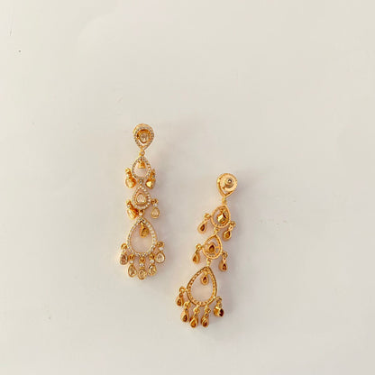 Moissanite Gold Plated Dangler Earring