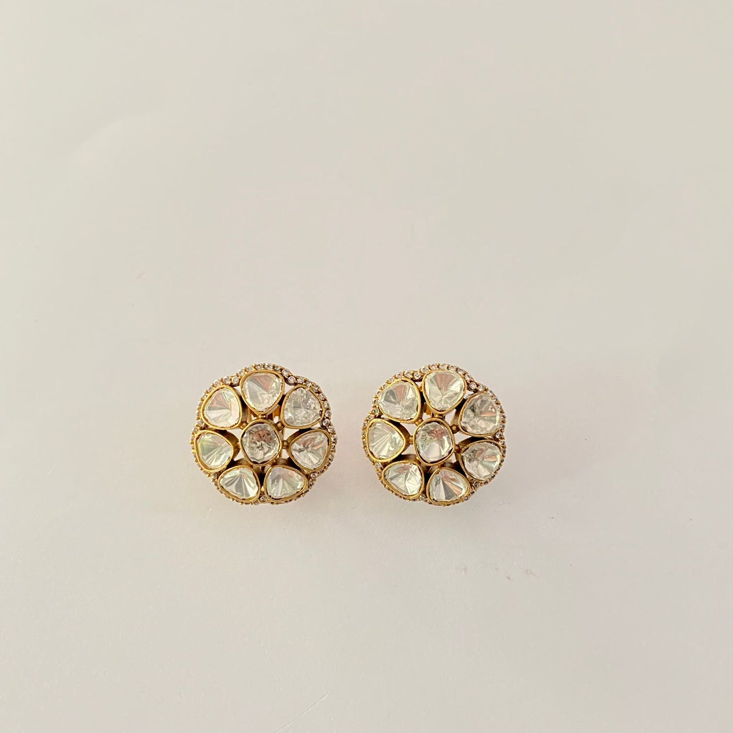 Antique Polki Stud with back Clip