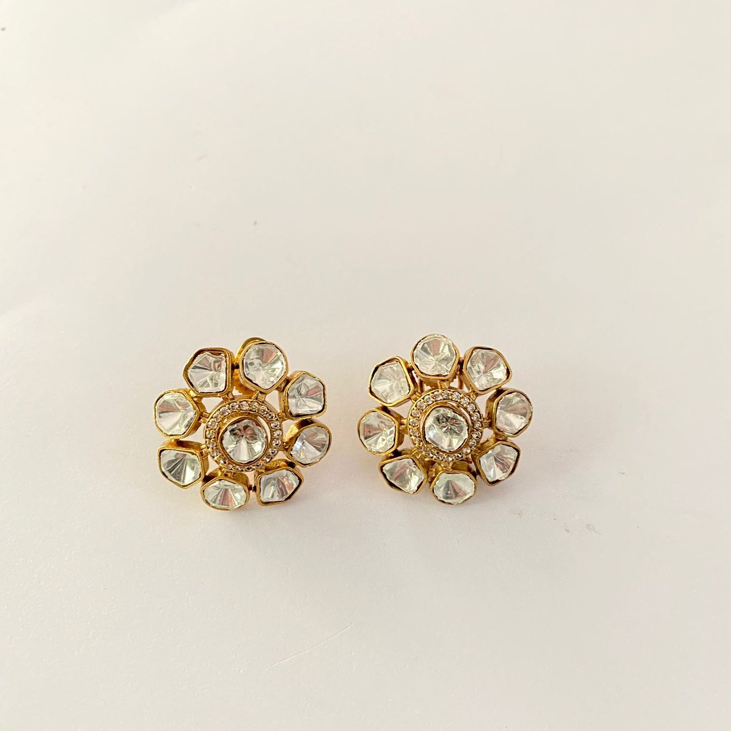 Antique Polki Stud With Back Clip
