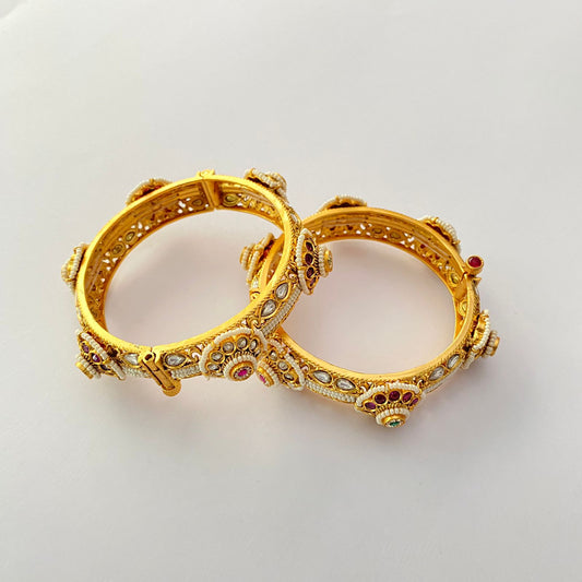 Gold Plated Pearl Bangle