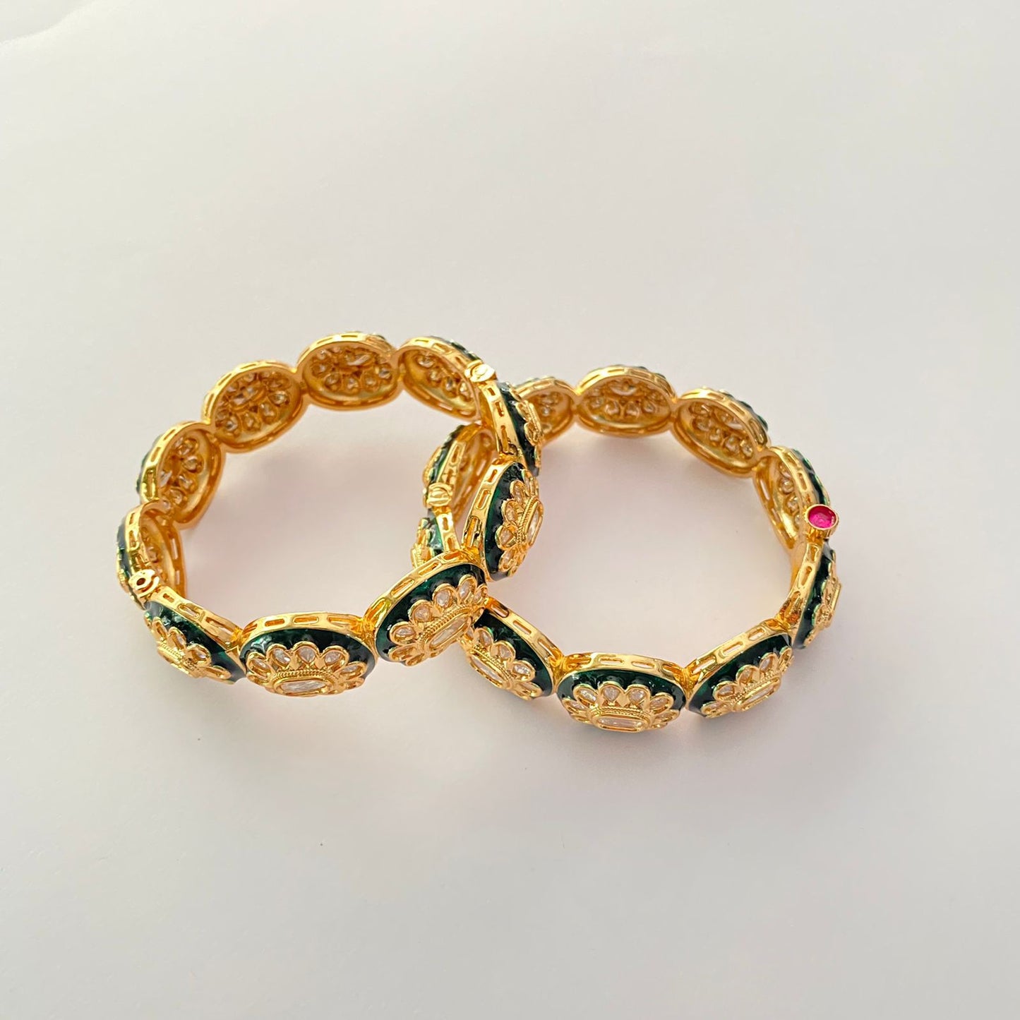 Gold Plated Kundan Bangle
